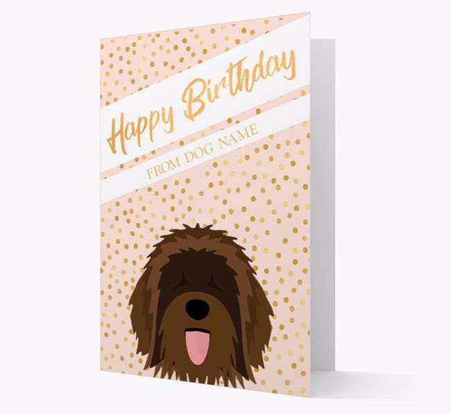 Personalized 'Happy Birthday' Gold Detail {breedFullName} Card